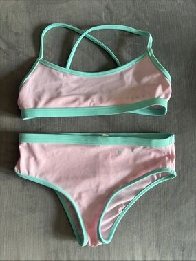 Marni Girls Pink and Mint Two-Piece Swim Set